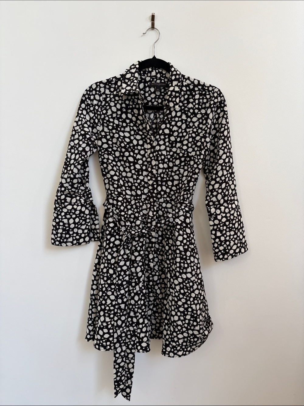 Banana Republic Black and White Printed Shirt Dress